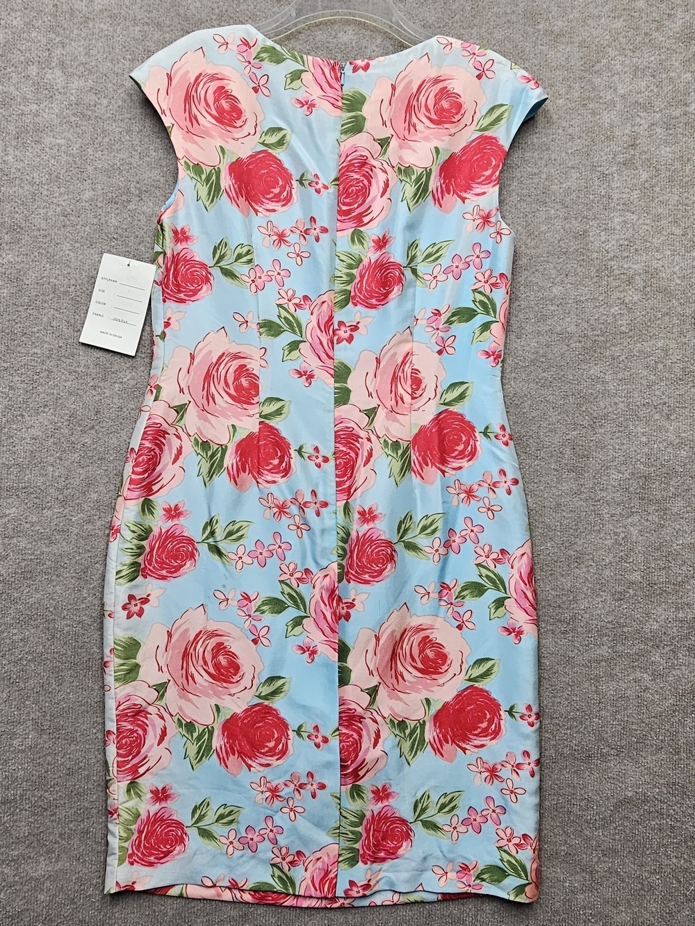 Vintage Spenser Jeremy Silk Rose Floral Sheath Dress Cottagecore 6 - Picture 10 of 14